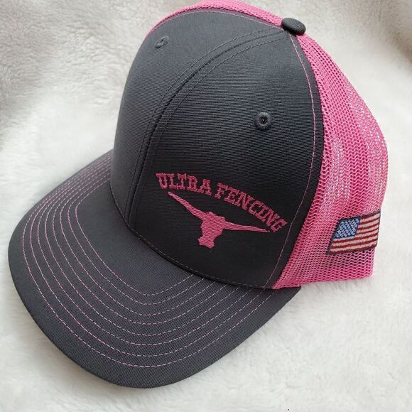 Ultra Fencing Longhorn Pink and Gray Truckers Cap. Snapback - Picture 9 of 9